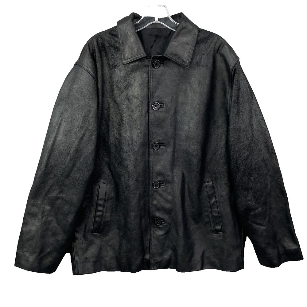 VTG‎ Winners Leather Jacket Women's 2XL Black Y2k Moto Biker Grunge 90's Classic